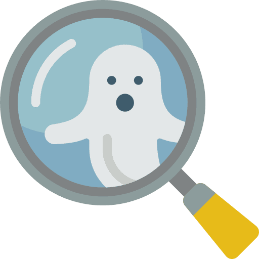 Magnifying glass ghost halloween search icon