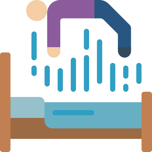 Bed floating abduction paranormal icon