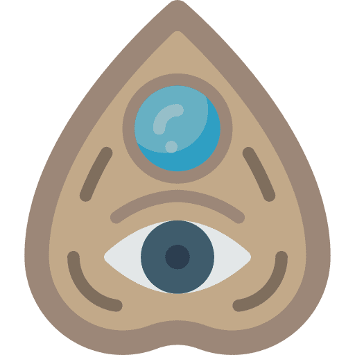 Ouija board medium tools and utensils spirits icon