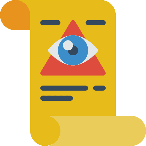 Scroll illuminati paper triangle icon