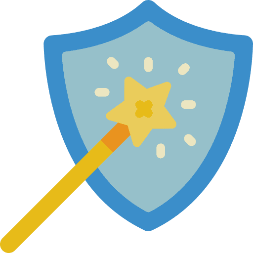 Shield protection magic wand halloween icon
