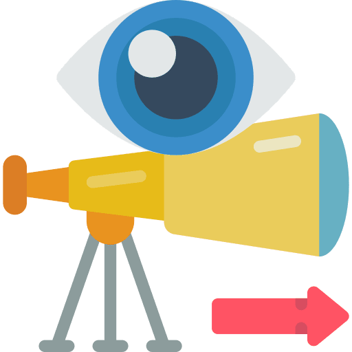 Telescope observation stargazing eyes icon