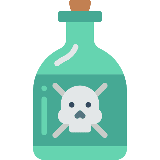 Poison drugs opium skull icon