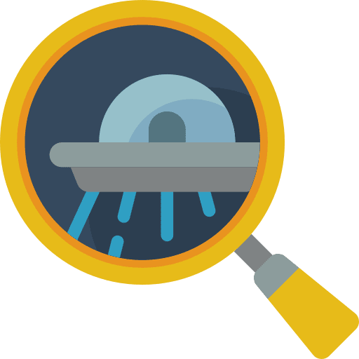 Magnifying glass halloween unidentified object ufo icon