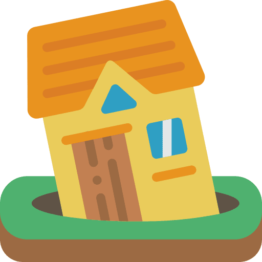 House property sinking hole icon