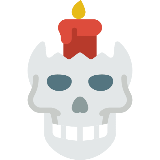 Skull dangerous candle halloween icon