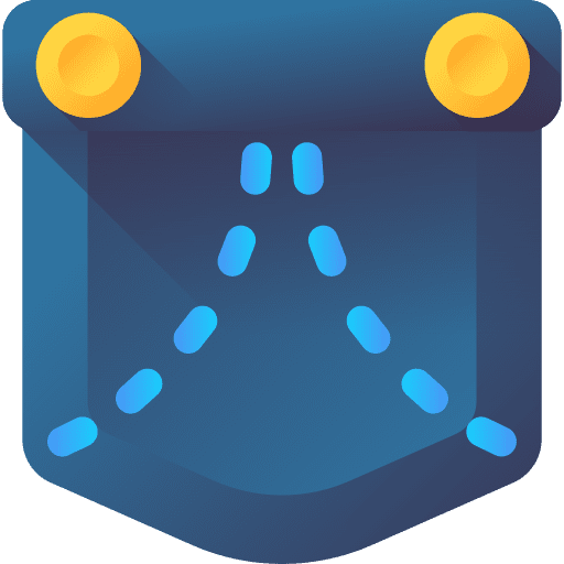 Pocket denim jeans clothing icon