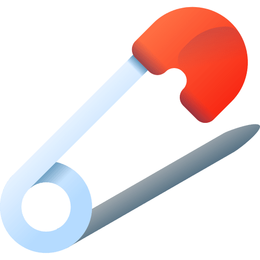 Safety pin tool fashion kid and baby icon