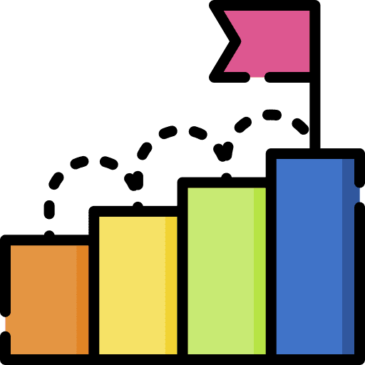 Achievement chart flag diagram icon