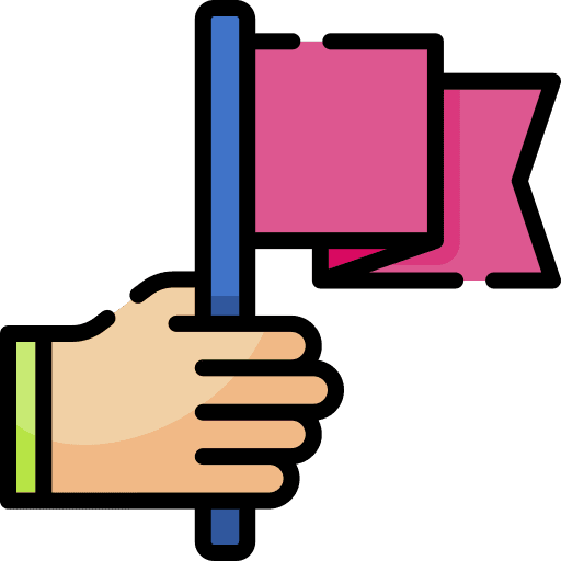 Achievement flags objective hand icon