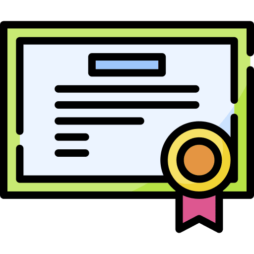 Diploma quality certification certificate icon