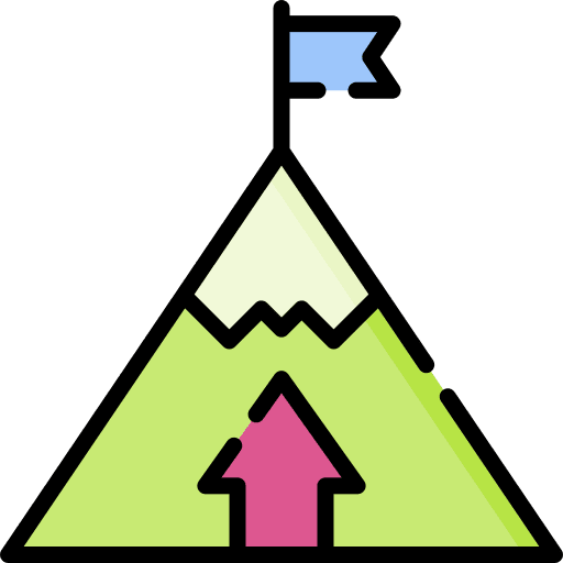 Goal business and finance flag mountain icon