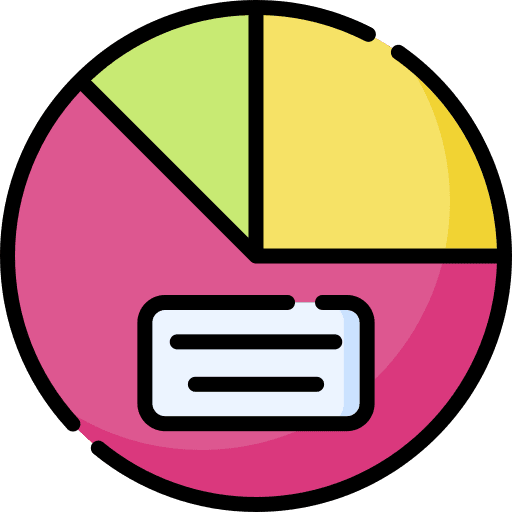 Pie chart market business and finance graphical icon