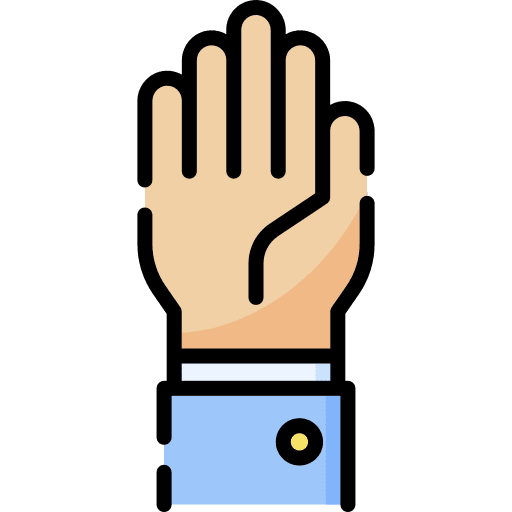 Raise hand class question hand icon