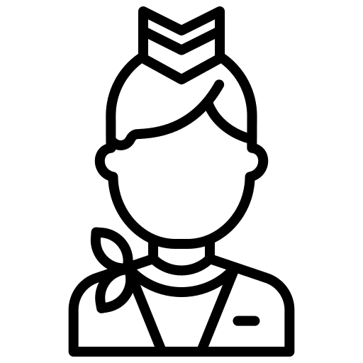 Air hostess flight attendant air hostess occupation icon