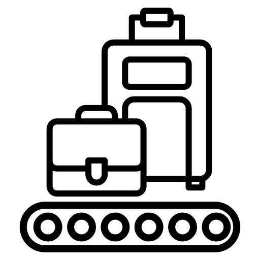 Baggage travel suitcase claims icon