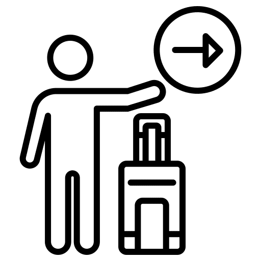 Check in airplane flight transportation icon