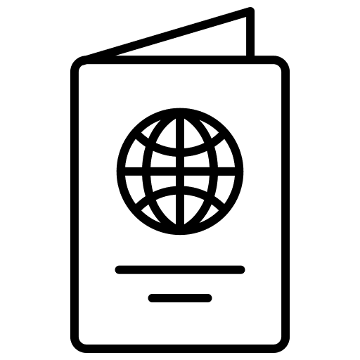 Passport identity security visa icon
