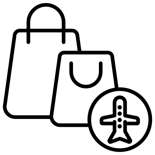 Duty free shopping store commerce store icon