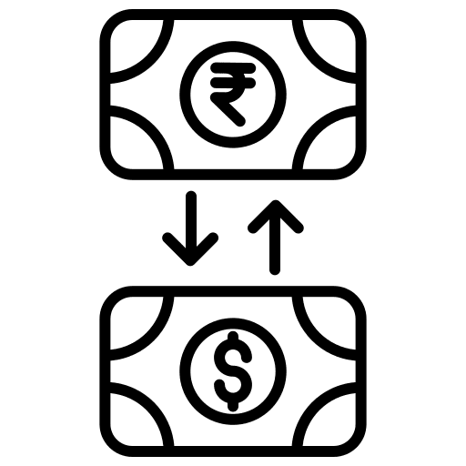 Exchanging transportation dollar exchanging icon