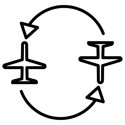 Flight airplanes travel rotation icon
