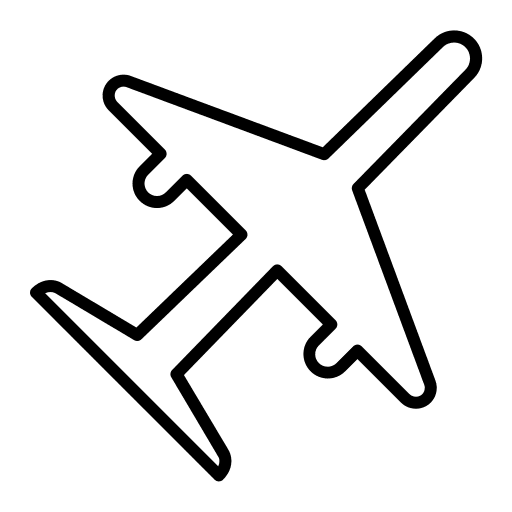 Flight transport airplane travel icon