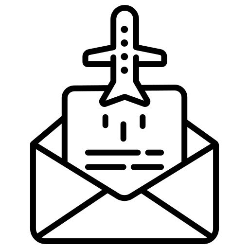 Mail trip plane communications icon