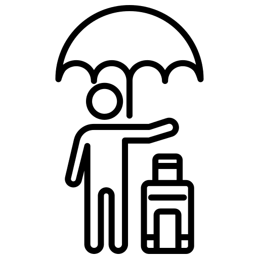 Insurance people traveller transport icon