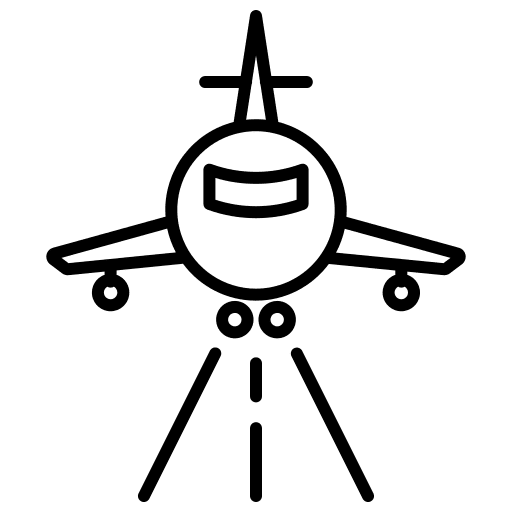 Runway take off land landing icon