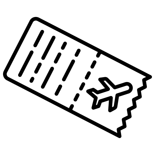 Ticket boarding pass transportation flight icon