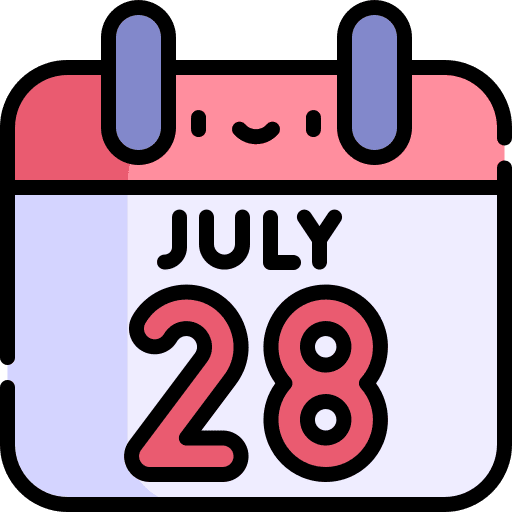 Calendar time and date july peru icon