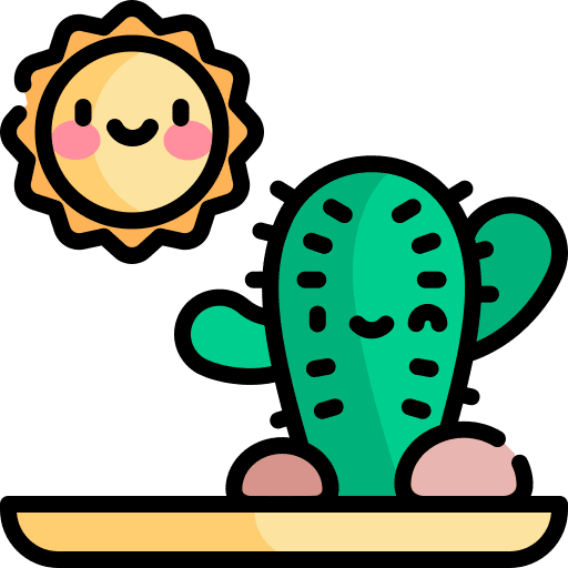 Desert cactus nature landscape icon