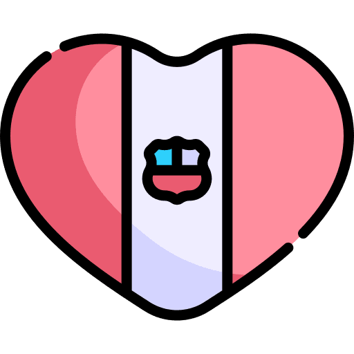 Peru heart flag patriotic icon