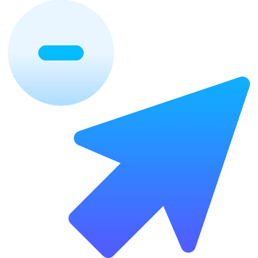 Click interface arrow delete icon