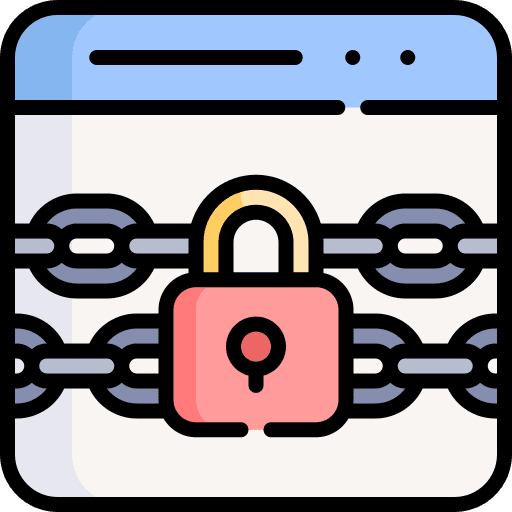 Locked chain multimedia lock icon
