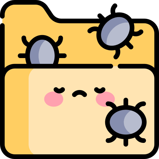 Bug malware files and folders virus icon