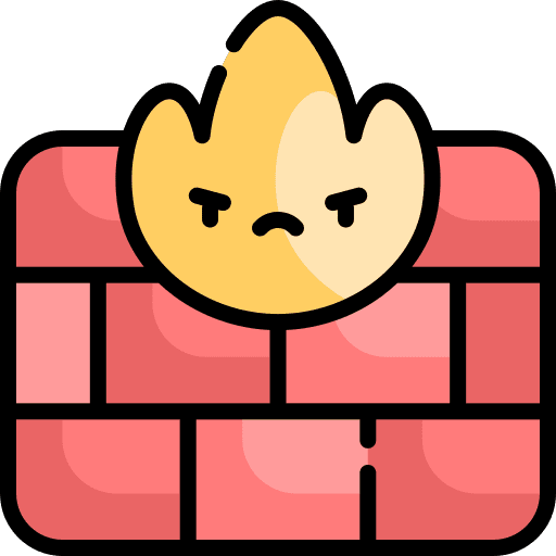 Firewall security bricks fire icon