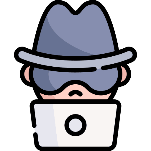 Hacker computer hat user icon