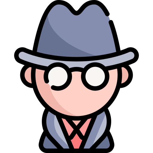 Incognito people professions and jobs detective icon