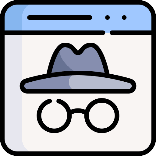 Incognito technology seo and web browser icon