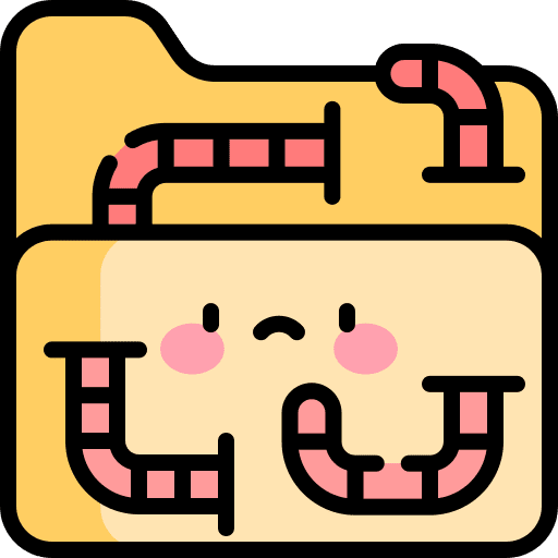 Worm worm virus file storage icon