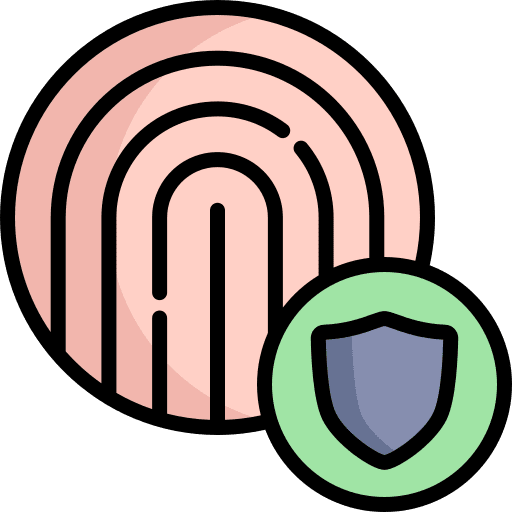 Fingerprint scan internet protection security icon