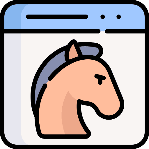 Trojan trojan cybercrime seo and web icon