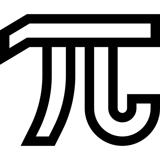 Number pi surd number pi shapes and symbols icon