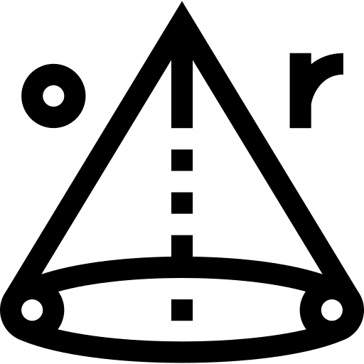 Cone mathematics surface maths icon