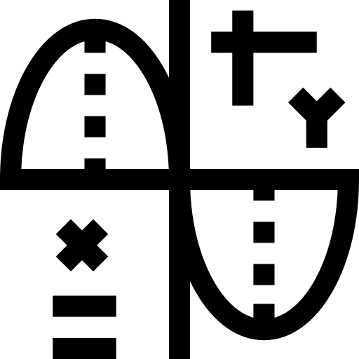 Graph education cosine graph icon