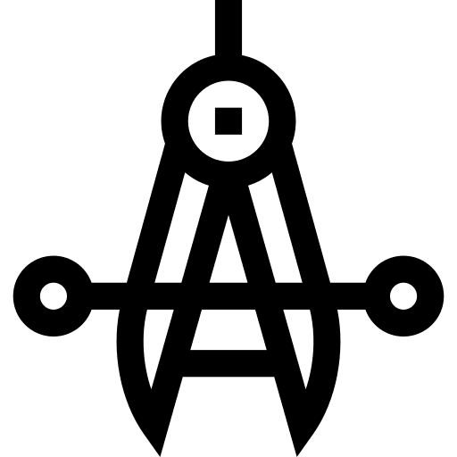 Compass draw compass tools and utensils icon