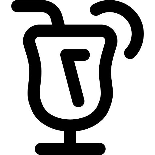 Cocktail food and restaurant glass straw icon