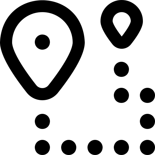 Distance tracker map pointer far icon