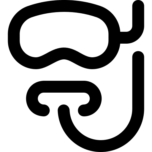 Diving mask snorkel sports and competition diving googles icon